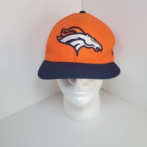 Denver Broncos Hat Cap Mens 7 3/8 Orange Blue Fitted NFL Football New Era